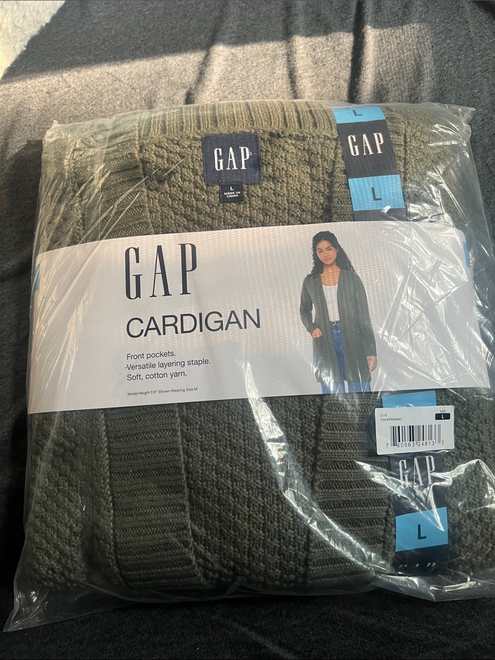 GAP Olive Cable Knit Cardigan